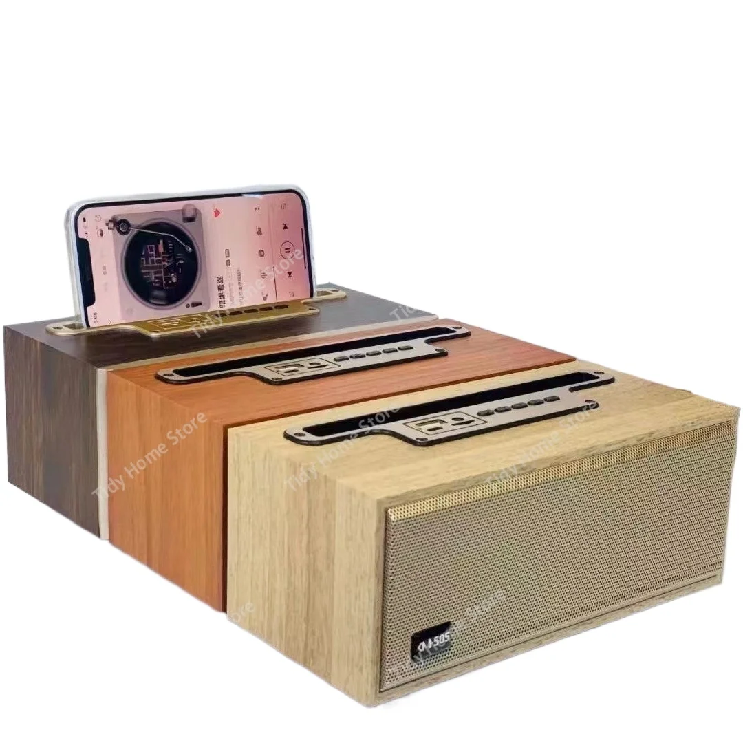 

XM-505 Wireless Bluetooth Speaker Desktop Wooden Vintage Radio Mini Portable Small Speaker Card