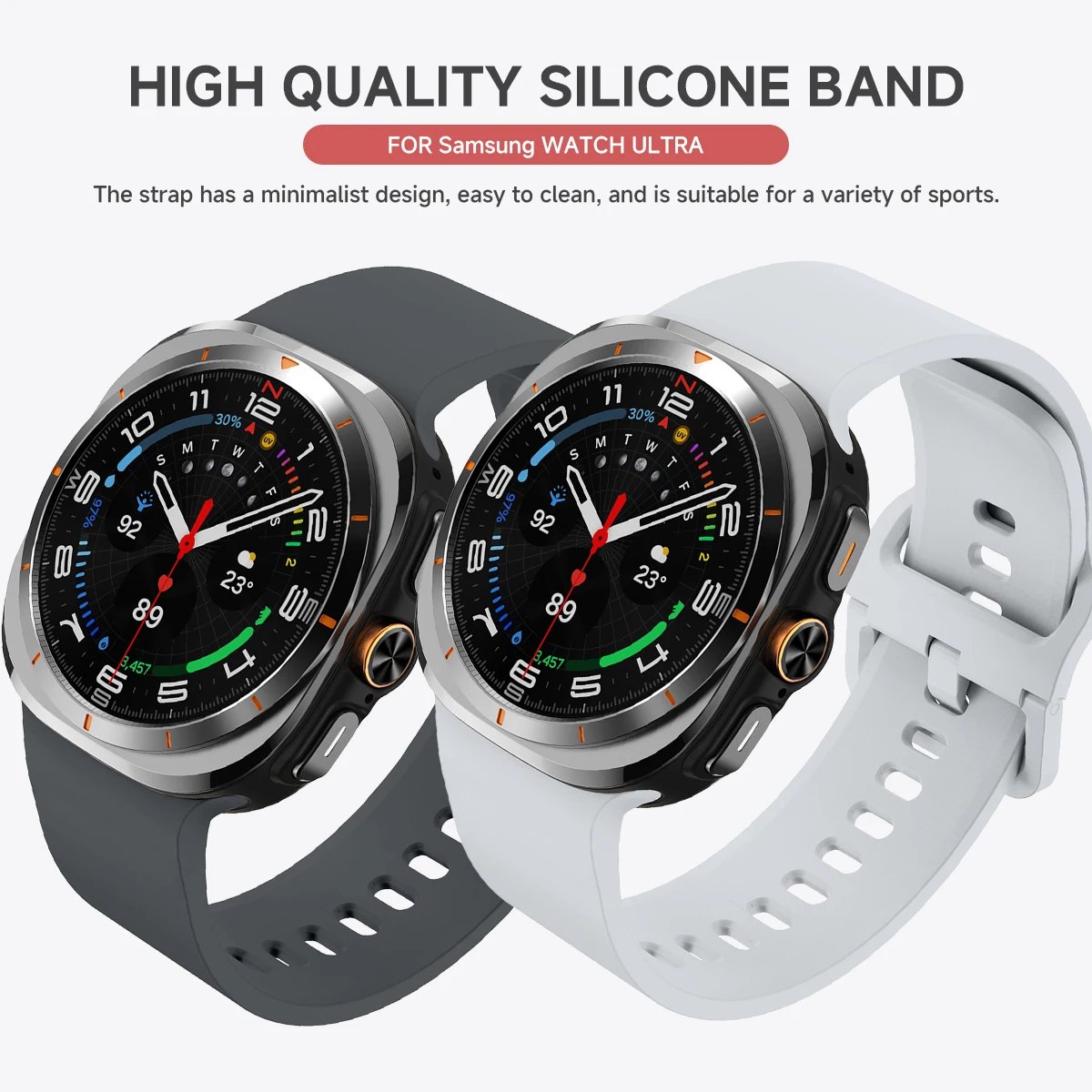 Silicone Band For Samsung Galaxy Watch Ultra 47mm Accessories Sport Bracelet correa Galaxy Watch 7 Ultra 47 mm Original Strap
