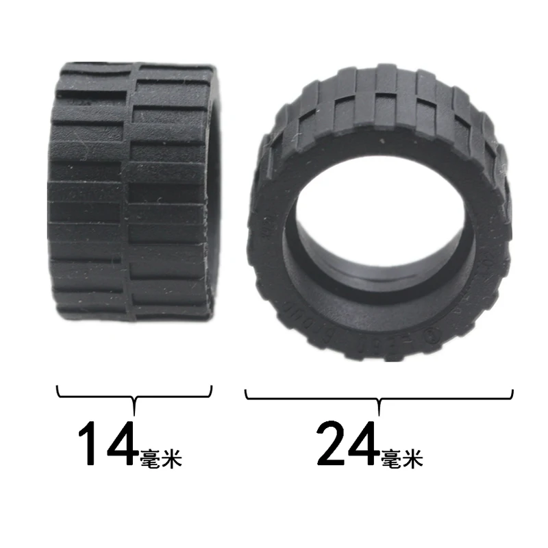 Rainbow Pig MOC Parts 24 x 14mm Tire 89201 + Wheel 55982 55981 High-Tech Compatible Bricks DIY Building Blocks Particle Kid Toy