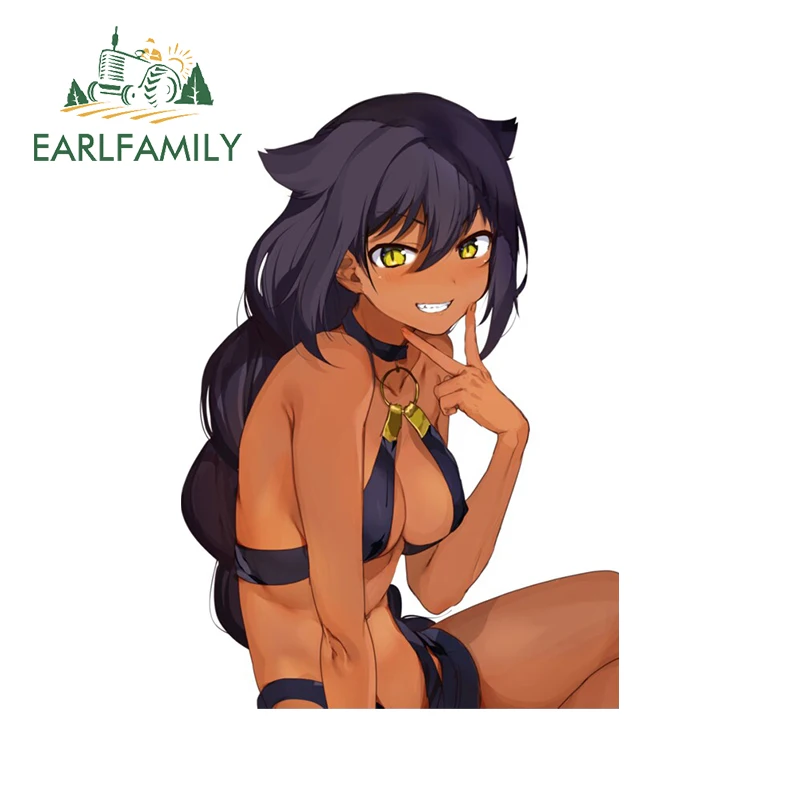 EARLFAMILY 13cm x 10cm for Jahy Sama Vinyl Car Stickers Occlusion Scratch Sunscreen Decals Air Conditioner DIY Car Accessories