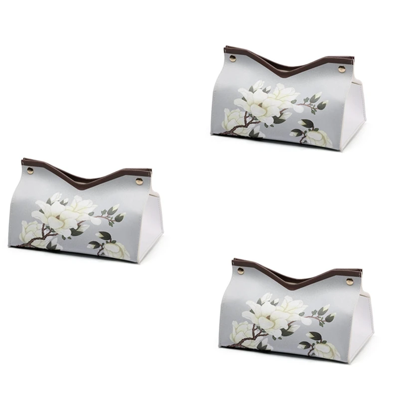 New Chinese Style Leather Tissue Box, Light Luxury Home Coffee Table Decoration, Practical Design Living Room Tissue Box