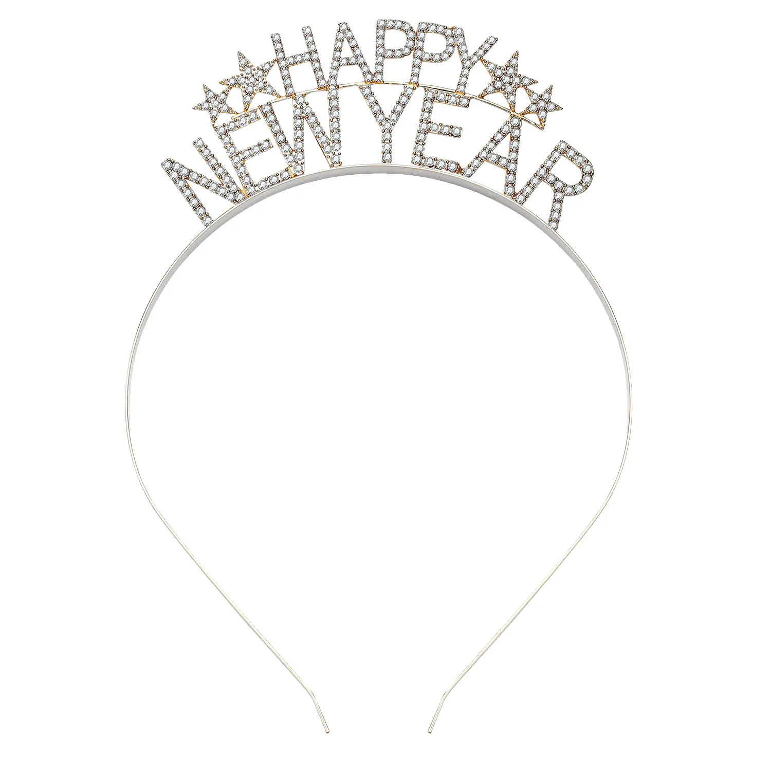 New Fashion Letter Headband HAPPY NEW YEAR Happy New Year Headband Eco-friendly Metal Headgear Hair Accessories