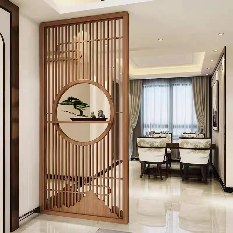 Customize the new Chinese style solid wood porch screen to partition the living room, household shelter and hollowed-out.