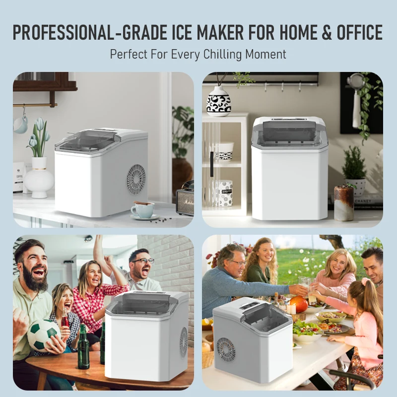 حار بيع 12 كجم/24 ساعة التلقائي المنزلية الصغيرة المحمولة آلة صنع الثلج قائما بذاته التلقائي السائل الفريزر مولد الثلج