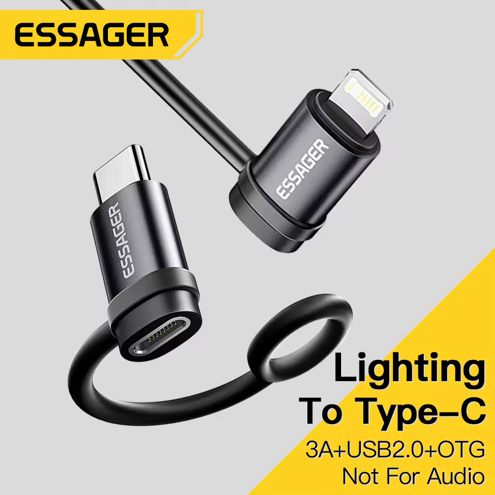 Essager 照明タイプ C アダプタ高速充電 IOS メス USB C オスコネクタ iPhone 15 14 13 12 11 Pro IPad コンバータ