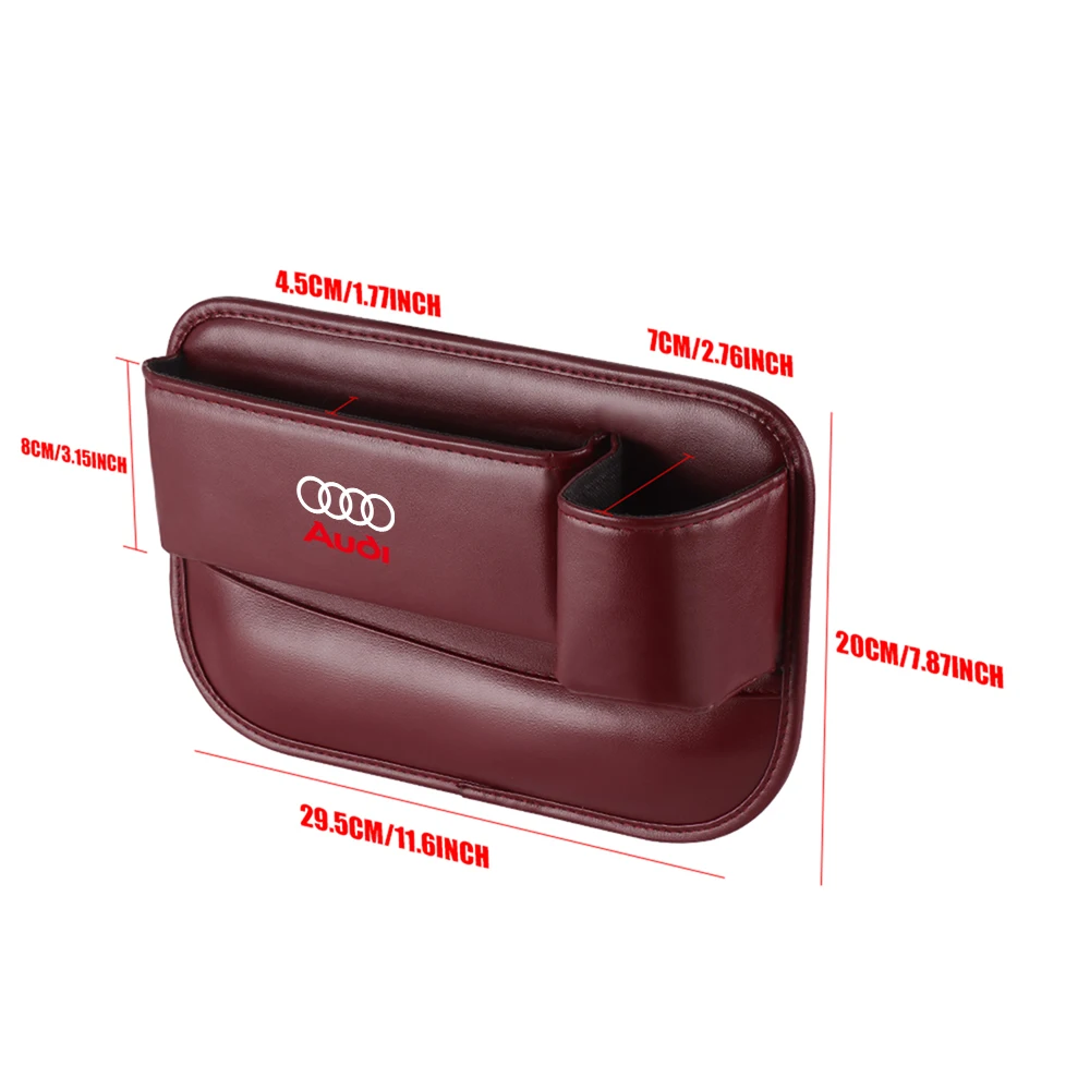 Car Seat Gap Organizer Storage Box For Audi A3 A4 A6 B8 Q5 S5 Sline B6 S3 S6 A1 A2 A7 A8 8P C5 C6 C7 Q1 Q2 Q3 Q4 Q6 Q7 Quattro view 5