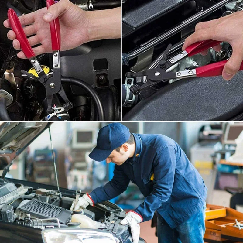 Alicates de abrazadera de manguera portátiles para coche, herramienta de extracción de tubería de agua para refrigerante de combustible, Clips de tubería, mango más grueso, herramientas de extracción automática