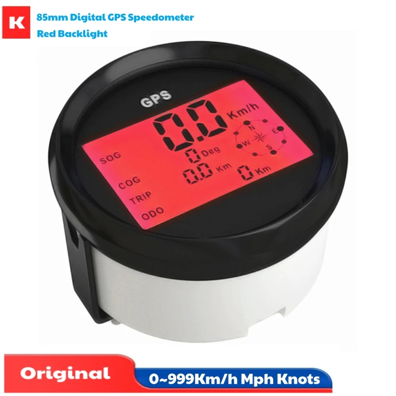 

85mm Digital GPS Speedometers Sog 0-999Km/H Mph Knots Universal Speed Indicators Odometers Trip Meters with GPS Antenna for Auto