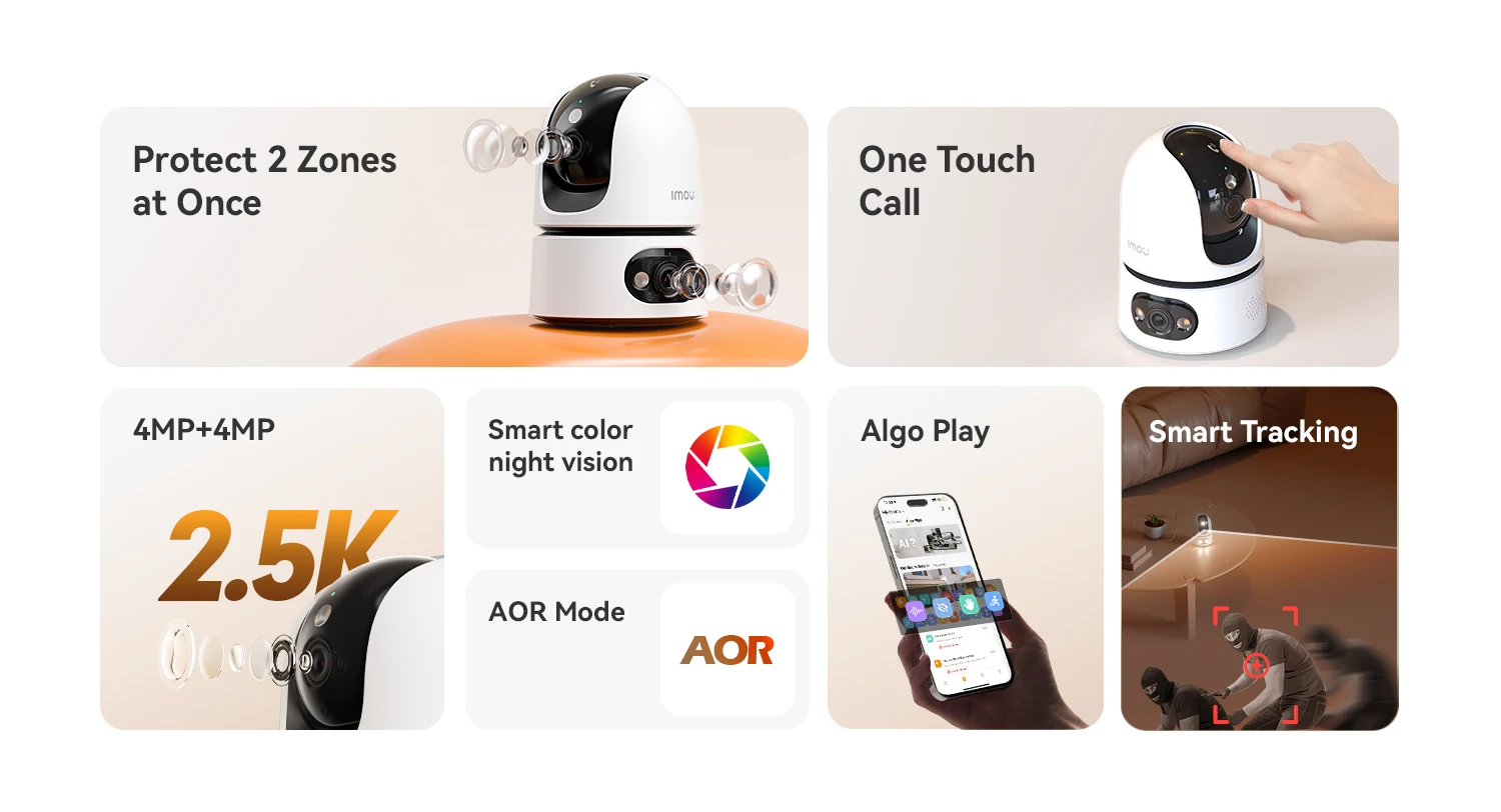 IMOU 10MP Ranger Dual Pro One touch Call Indoor Camera Smart Full-color Night Vision Wide Dual Lens Human & Pet Detection Two-way Audio Monitor