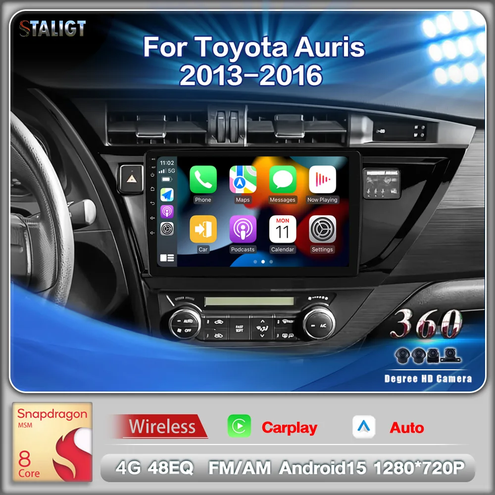 

Autoradio 2Din Android Carplay Android Multimedia Autoradio Android Auto Wireless For Toyota Auris 2013 2014 2015 2016 8Core FM