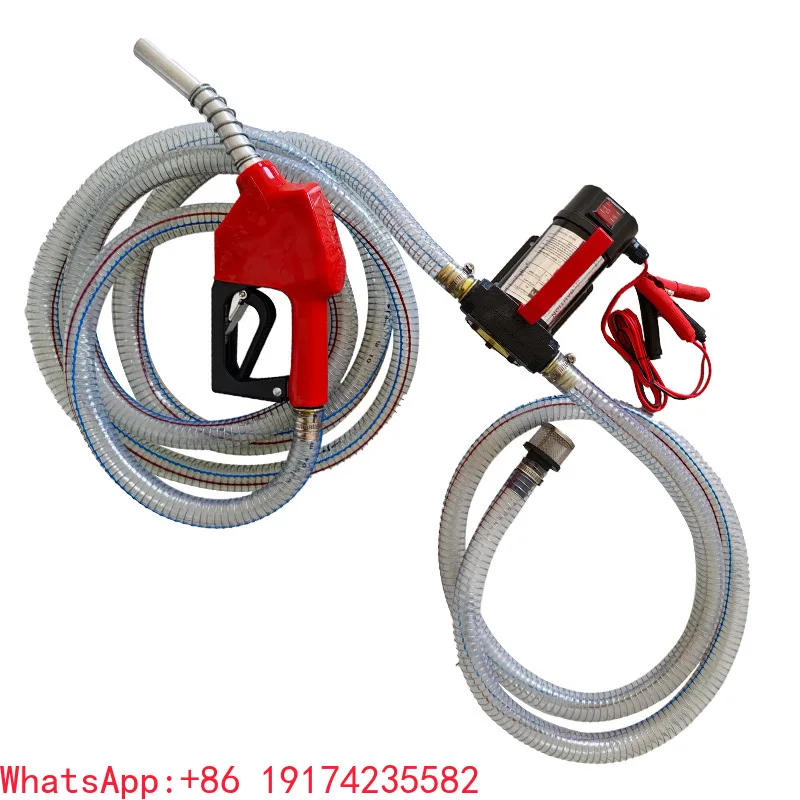 12V/24V/220V Electric Diesel Oil Pump With 6/10M Pipe Self-Priming Fuel Dispenser With Automatic Stop Function For Fuel Transfer