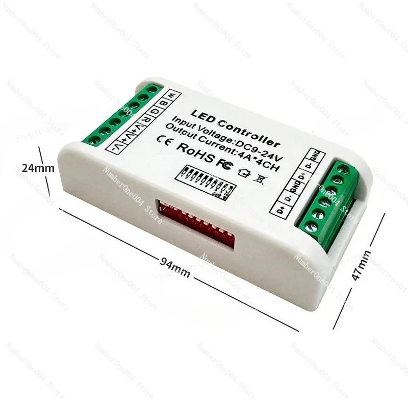 Low Voltage Seven Color LED Light 4-channel DMX512 Strip Controller