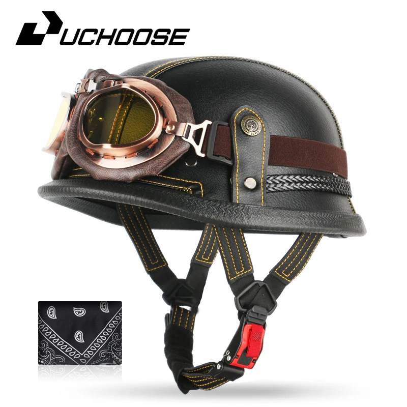 

Retro Motorcycle Half Helmet Fashion Bailer for Scooter Safety Helm Spring Summer Capacetes De Moto