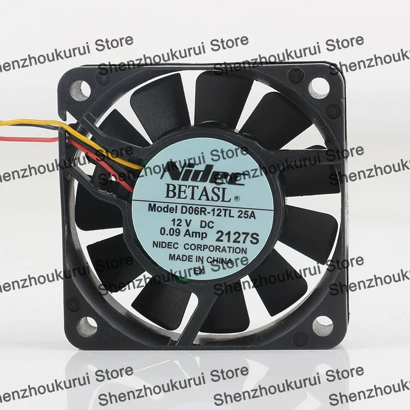 New Original Nidec D06R-12TL 25A 5V 24V 48V DC12V 0.09A AC EC 6015 60X60X15MM 6CM Silent CPU Power Supply Three-wire Cooling fan
