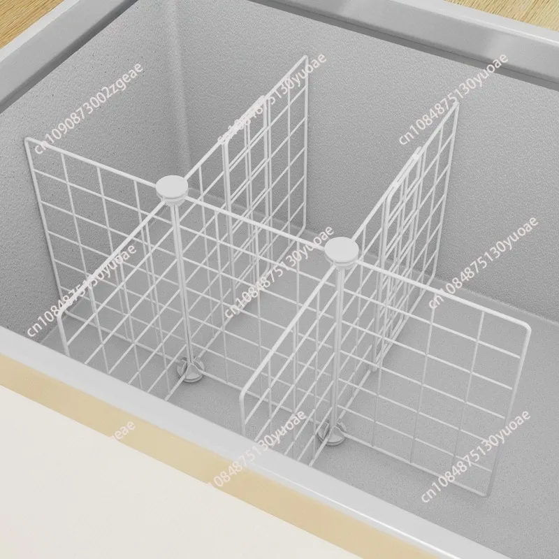 

Open frame Assemble Freezer partition steel grill net storage rack organizer in island freezer horizontal refrigerator
