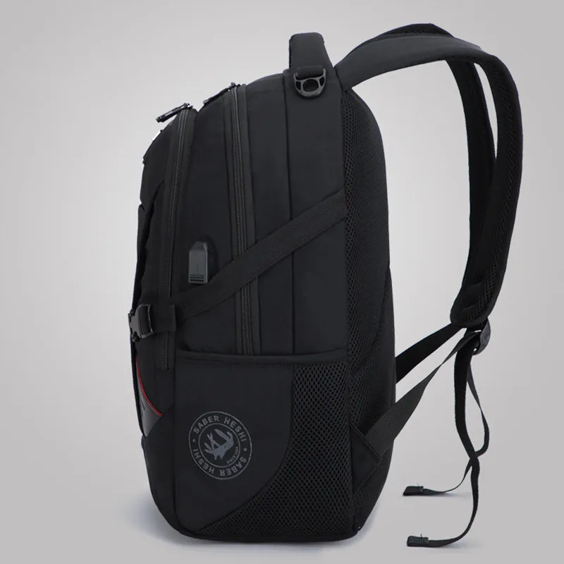Herren Multifunktions-USB-Lade-Rucksack, Modischer Business-Casual-Reise-Rucksack, Diebstahlsicher, Wasserdicht, 17 Zoll Laptop-Tasche, Schulrucksack – Detail 3
