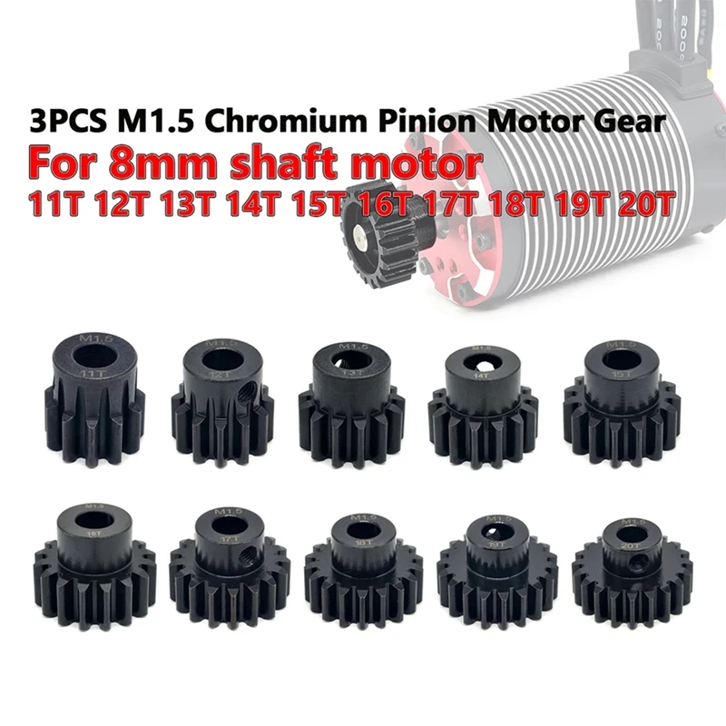 1PCS Motor Gear M1.5 8Mm Pinion Motor Gear For 1/5 1/6 RC Car RC 55 56 Series Motor Brushless Motor