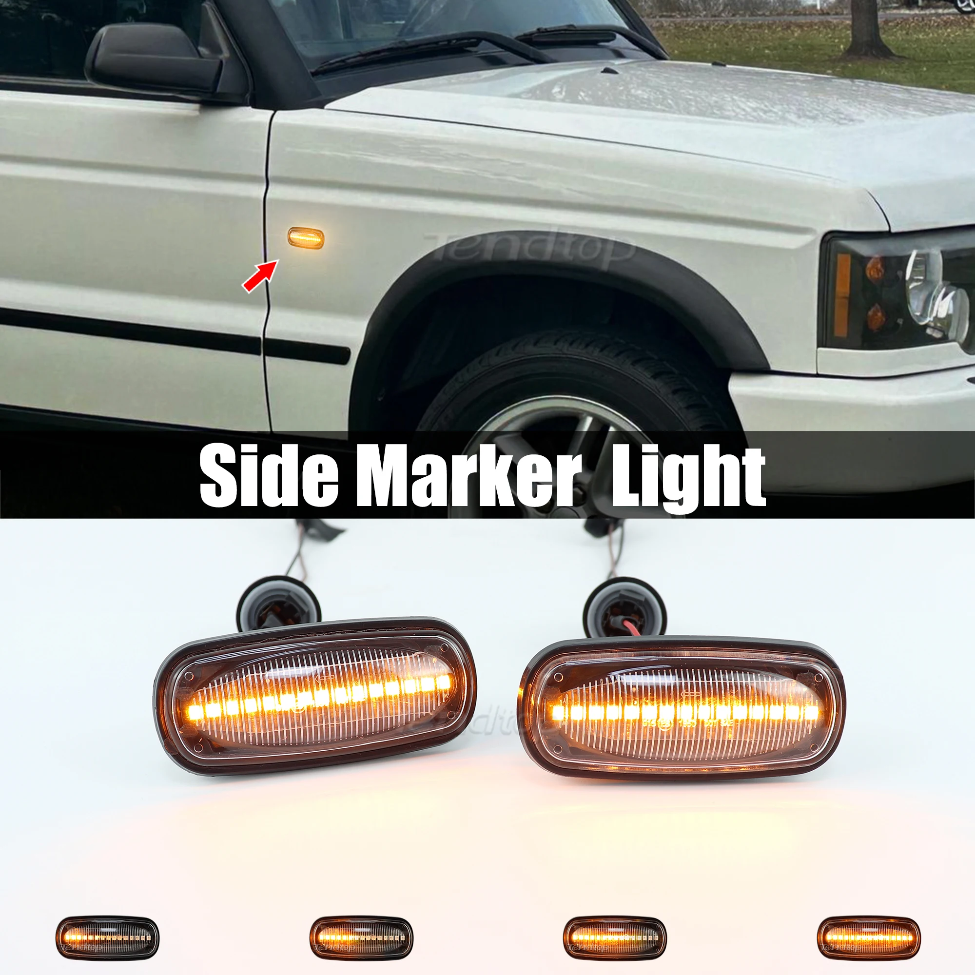 Dynamic LED Side Marker Lights Turn Signal Light Blinker For Land Rover Discovery 2 1999-2004 Defender Freelander 1 2002-2005
