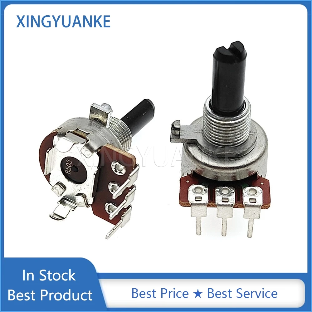 3PCS 161 Type Vertical Single B50K B503 Shaft Length 20MM 3Pin Power Amplifier Audio Volume Adjustable Potentiometer