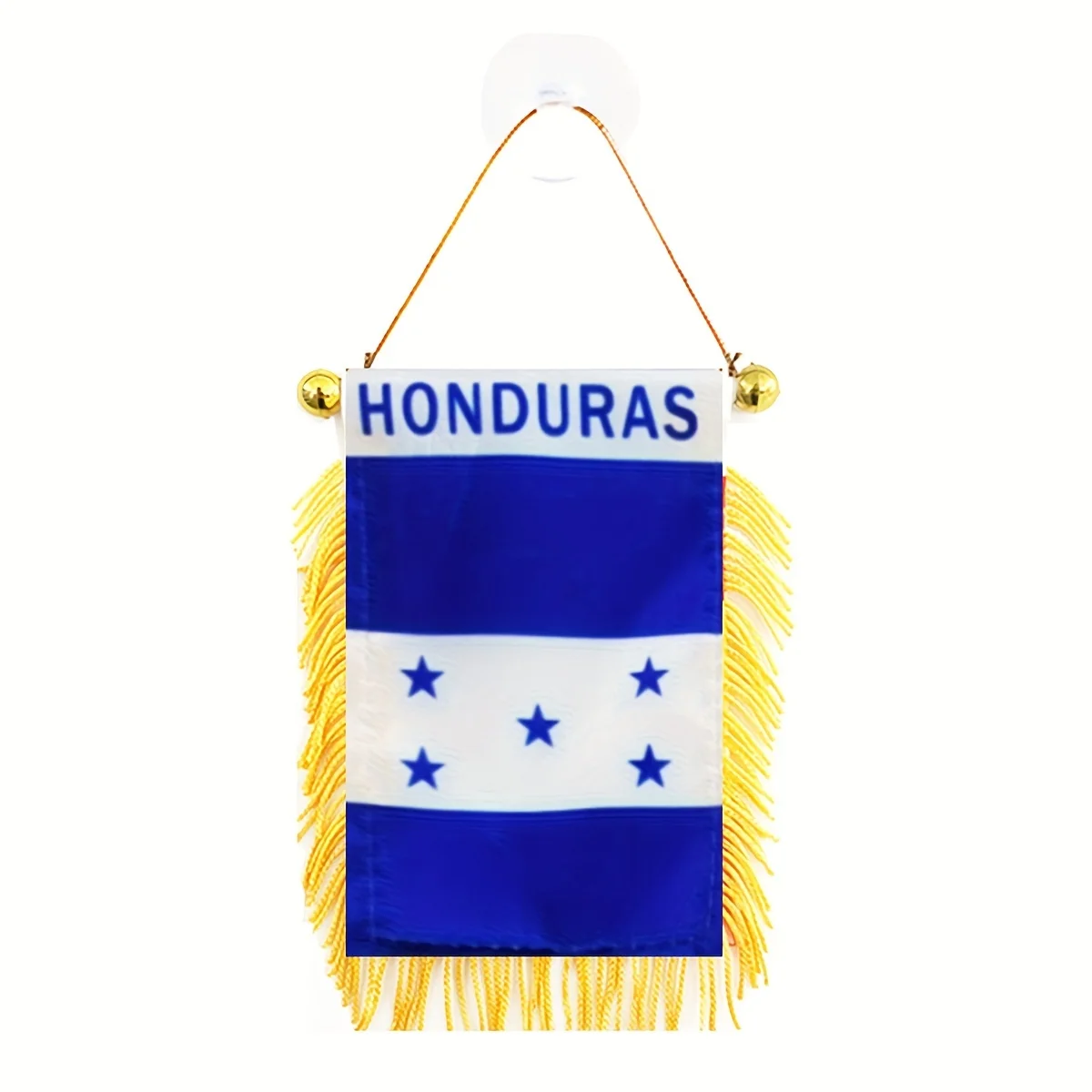 1pc/ 2pcs Honduras Window Hanging 8x12cm HND HN Honduras Car Rearview Mirror Decorations Fringed Hanging Flag With Suction Cup