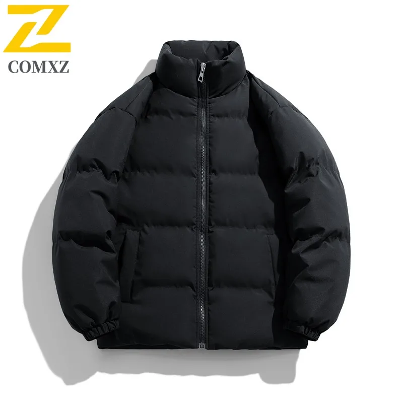 سترة رجالية كاجوال بياقة واقفة من COMXZ سترة خارجية للتسلق ومقاومة للرياح سترة دافئة راقية على الطراز الحضري ملابس خارجية شتوية خفيفة مريحة