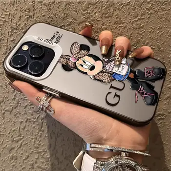 Módní leopardí pokovený kryt Minnie Mouse pro Samsung Galaxy S25 S24 Ultra S23 S22 S21 Plus S20 FE A55 A54 A53 A35 A34 A15 8 nejlepší prodej kryt na telefon samsung mimco - №6
