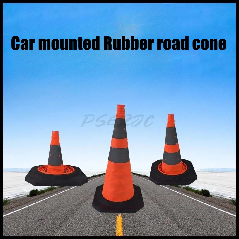 Folding Thickened Reflective Telescopic Traffic Cone Waterproof Cloth Rubber Base Temporary Engineering Roadblock