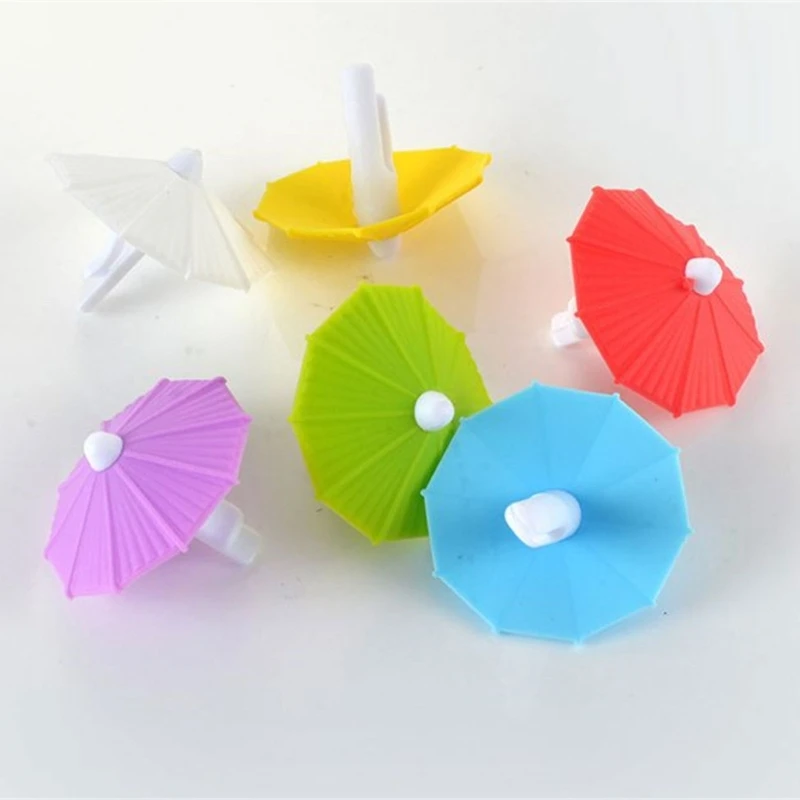 6 ชิ้นร่มรูปร่างแก้วไวน์เครื่องหมายอุปกรณ์บาร์แก้วแก้วไวน์ Charm Dropship