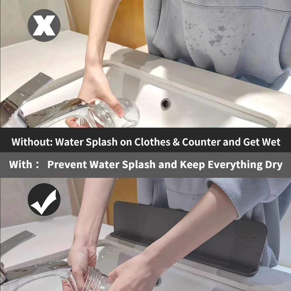 Silicone Sink Baffle Oil Proof Splash Guard Waterproof Board for Handwashing Sinks Vegetable Basins Bathroom Kitchen Supplies