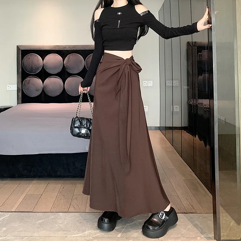 2024 Autumn/Winter New Design Irregular Fishtail Skirt Long Skirt High Waist Versatile A-line Skirt Half Body Skirt Long Skirt