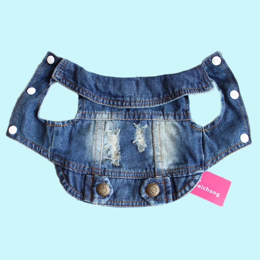 

Pet Denim Vest Dog Accessories Small Medium Bulldog Clothes Puppy Jacket Coat Sleeveless Cool Fashion Winter Clothing Dog