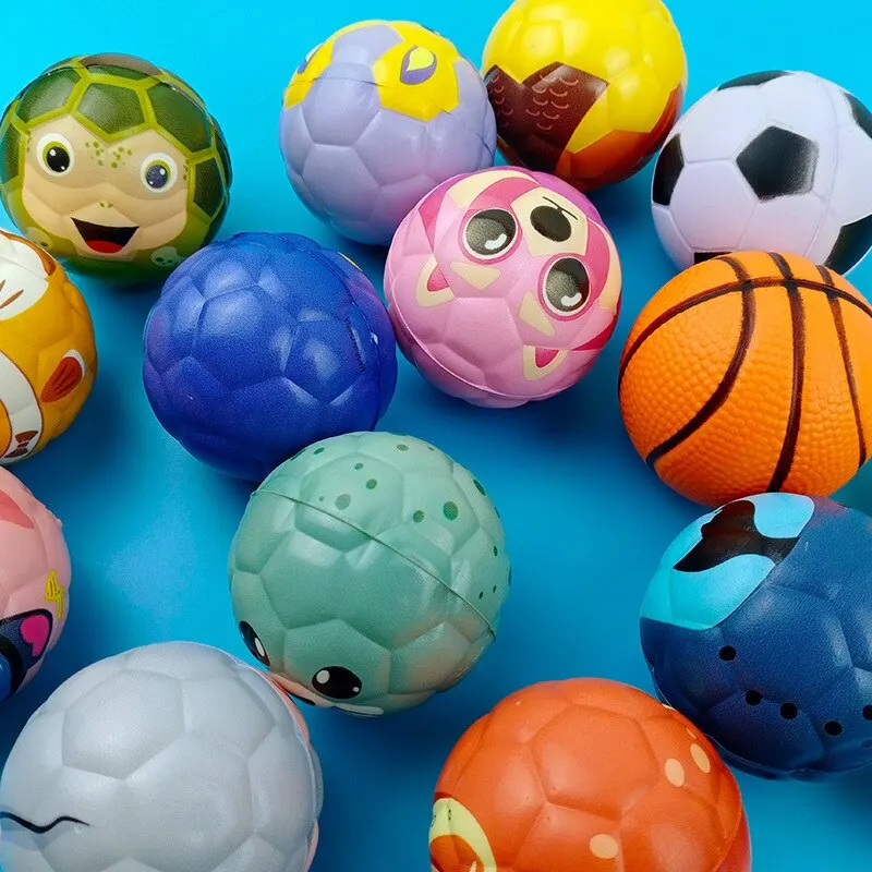 6pcs Solid Sponge Soft Ball Children Animal Football Football Toys Decompression Release Ball