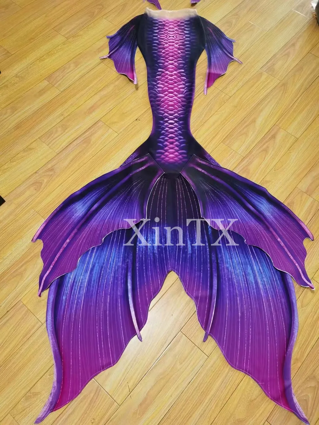 

XinTX Adult Mermaid Tail Premium Quality Diving Swimming Show NOT Silicone Tail HD Printing Professional Mermaid Tail Skin