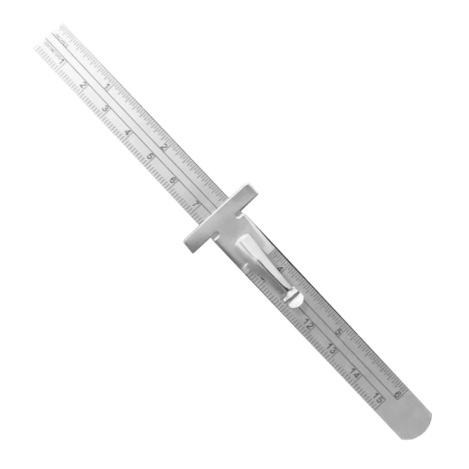 6inch Ruler Precision Stainless Steel Ruler with Clip Depth Height Measuring Tool