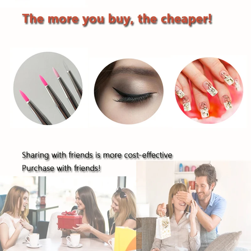 Pointed Silicone Brush Nail Art Brush Design Tip Painting Carving Dotting Pen Waterproof   Silicone Fine Eyeliner makeup Tools