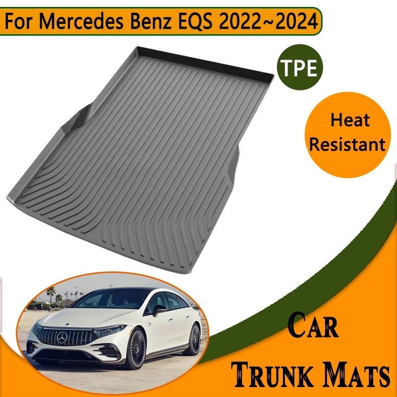 

Car Rear Trunk Mat for Mercedes Benz EQS 2022 Accessories 2023 2024 Easy Clean Waterproof Carpet Anti-dirty Tray TPE Storage Pad