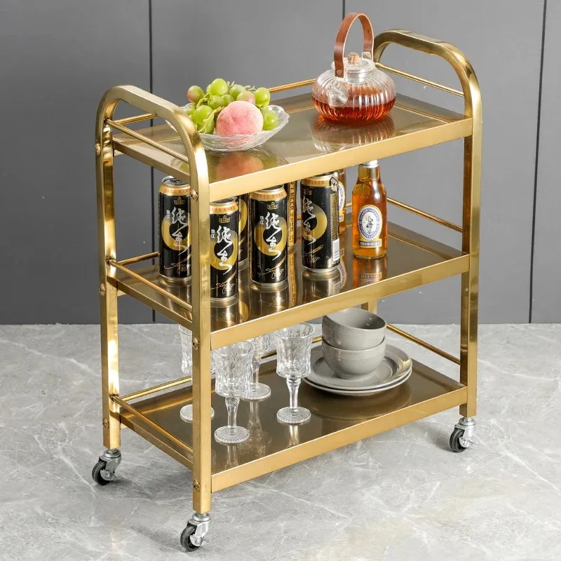 Three Layer Stainless Steel Dining Cart, Commercial Hotel Catering Service Trolley عربة تقديم Сервировочный Тележка trolley tea