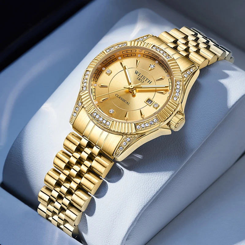 

WLISTH Brand Watch Women Fashion Ladies Watch Luminous Steel Band Waterproof Quartz Wristwatch Elegant Luxury Watch for Women