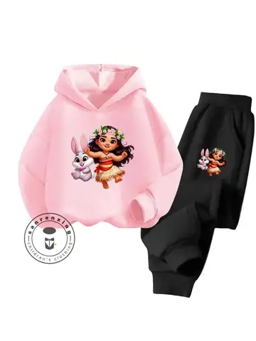 모아 나 디즈니 힙합 긴 소매 세트 3-14 세 어린이에게 적합 streetwear 스타일 현대 가을 겨울 까마귀 tracksuit