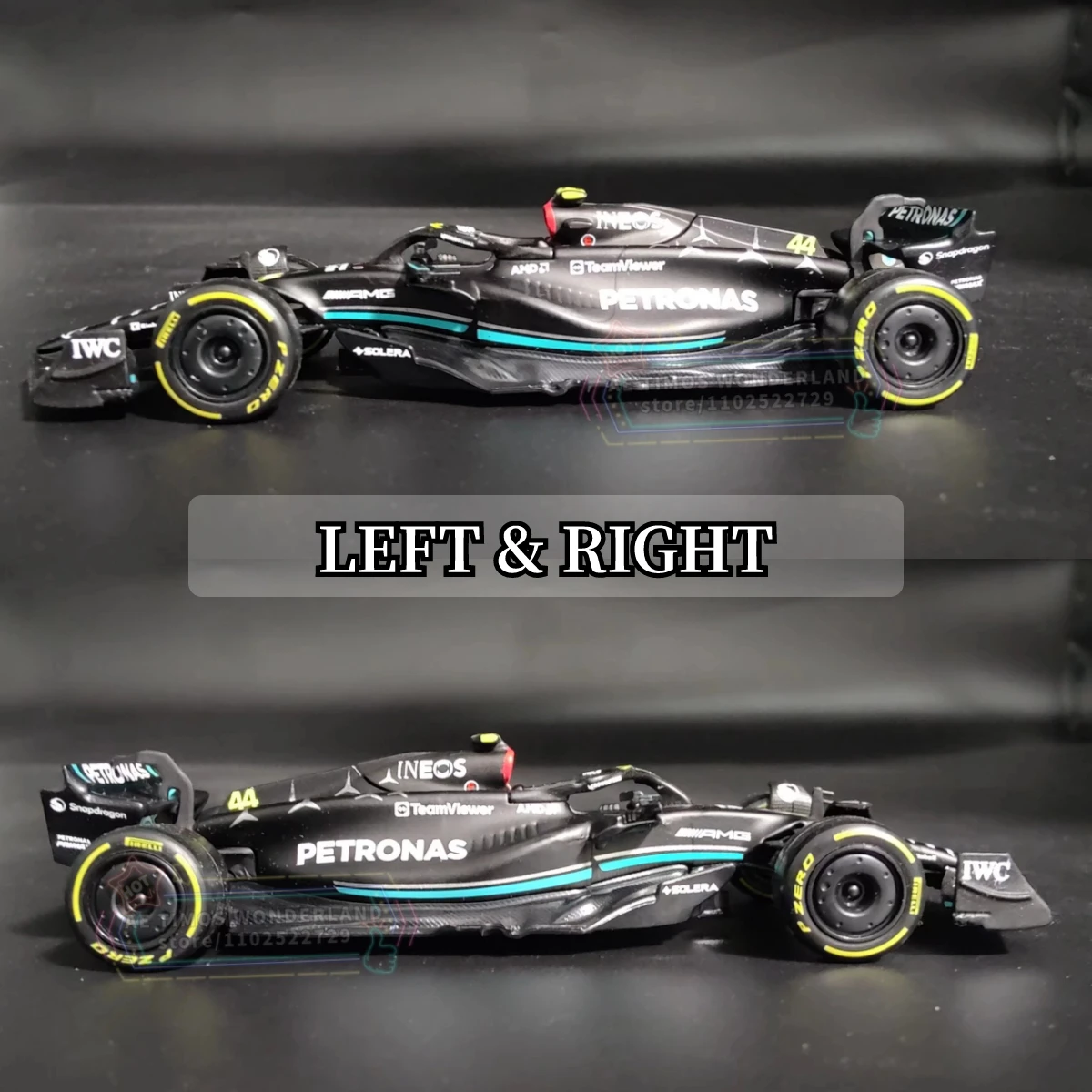 Bburago 1:43 F1 2023 Mercedes AMG W14 Replica Car Model Hamilton Russell Signature Showcase Formula 1 Miniature Figure Gift Toy