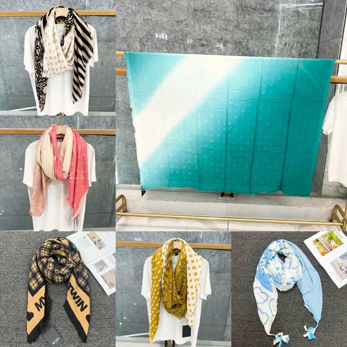 Italian European and American style original single light luxury scarf with printed letters, sunshade shawl, large size
