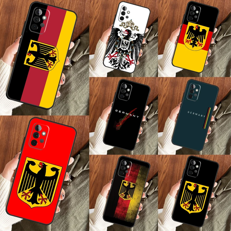 Germany Flag Emblem Case For Samsung Galaxy A73 A53 A33 A13 A12 A32 A51 A71 A14 A34 A54 A50 A70 A52 A72 Cover