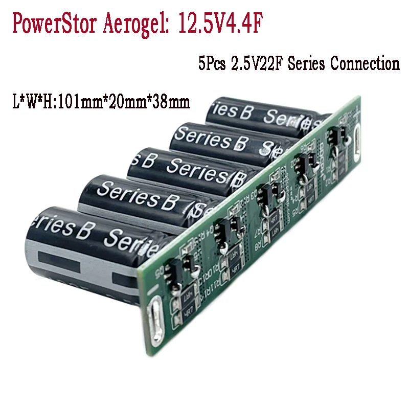 1Set 12.5V12F 5F 4.4F 2F 0.2F Automotive Rectifeir Module 2.5V 5Pcs Series Connection 60F 25F 22F 10F Capacitor Small Bank