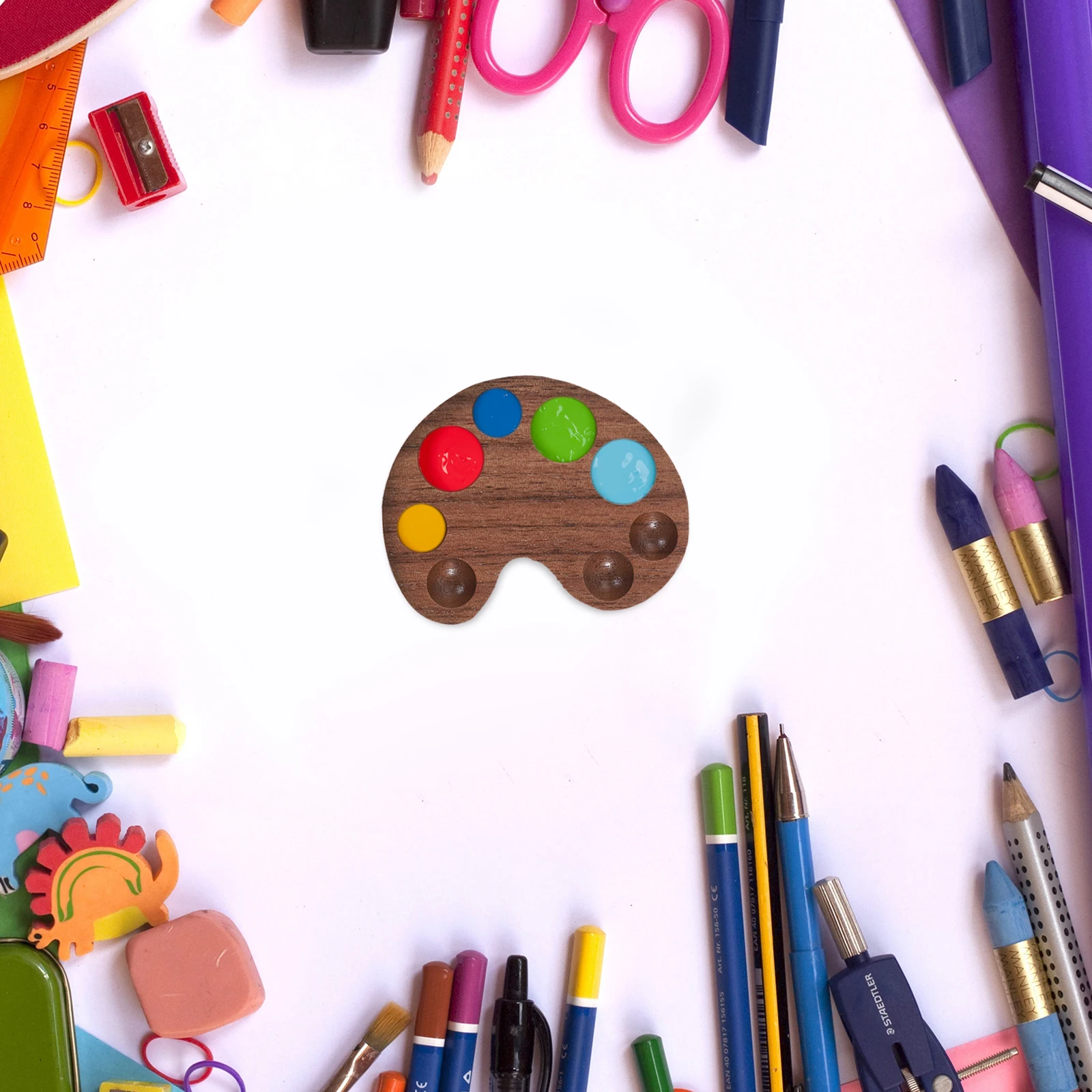 

Wood Watercolor Palette Paint Box Color Holder Mini Mixing Tray Kids Art Craft Supplies Wooden Paint Case