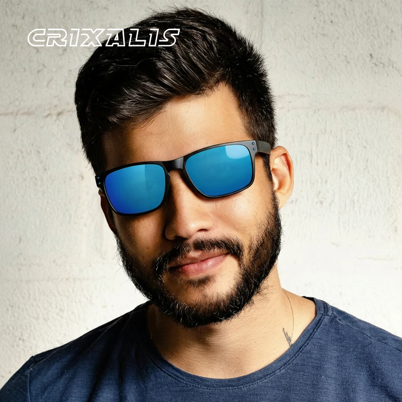 CRIXALIS Polarisierte quadratische Sonnenbrille für Damen und Herren, hochwertige Sonnenbrille, UV-Schutzbrille