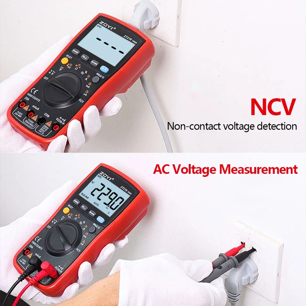 ZT219 Digital Multimeter 19999 Counts AC/DC Voltage Ammeter True RMS Auto-ranging Multifunction Professional Electrician Tool