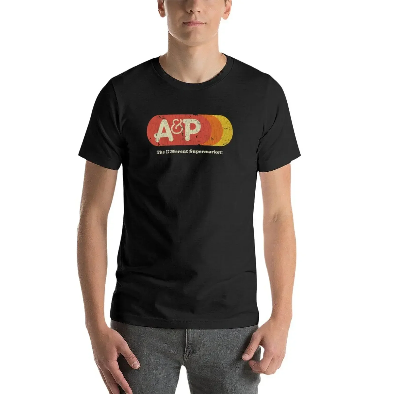 A & P Supermarket 1976 Sunrise Vintage t-shirt manica corta t-shirt sublime grandi e alte per uomo