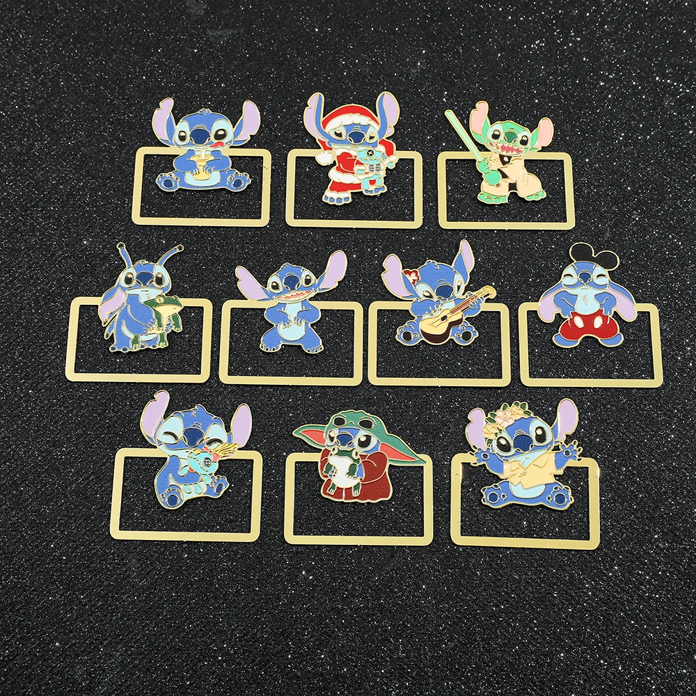 Disney Stitch Creative Metal Bookmark Book Page Clips for Women Men Kid Cartoon Fans Reading Supplies Collection Brass Book Mark