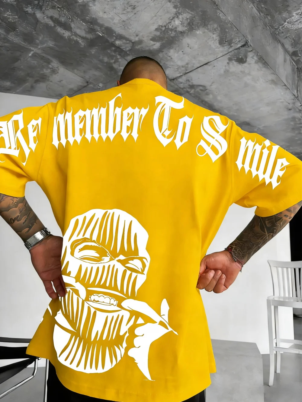 Europäisches und amerikanisches Herren-Sommer-T-Shirt mit Gothic-Buchstaben- und Figurendruck, bequem und atmungsaktiv, Rundhalsausschnitt, Outdoor-Street-Top – Detail 10