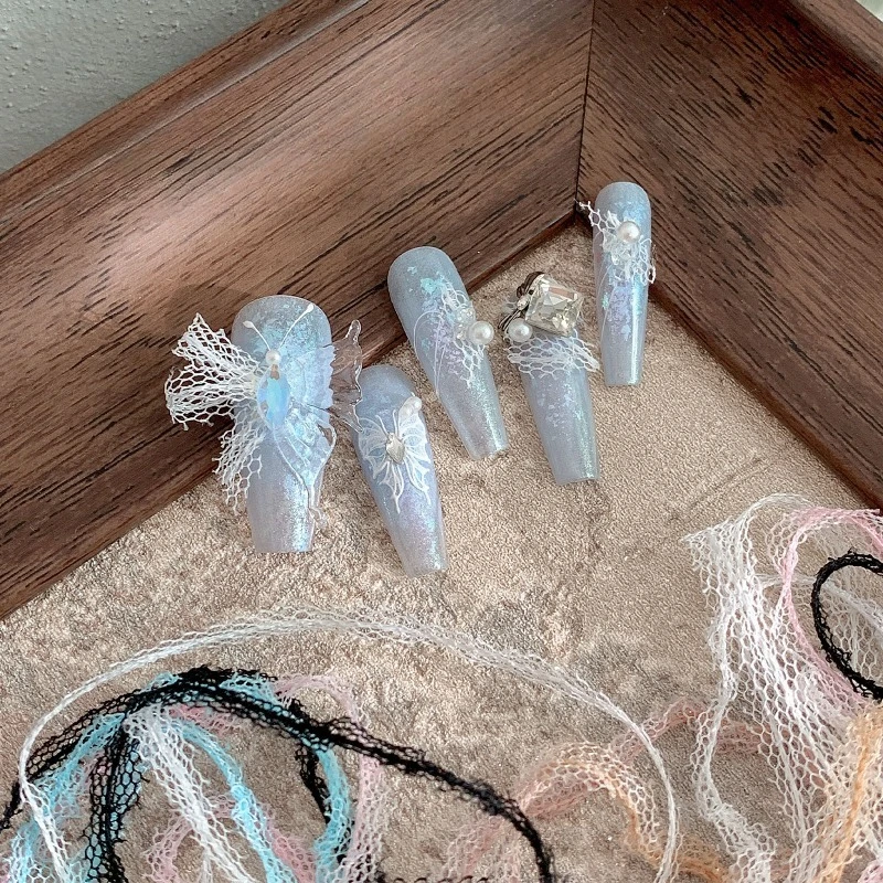 

1Meter Fairy-Style Pure Desire Tulle Lace Ribbon Nail Art Accessories Fabric Bow DIY Ribbon Nail Decals Customizable Decorations